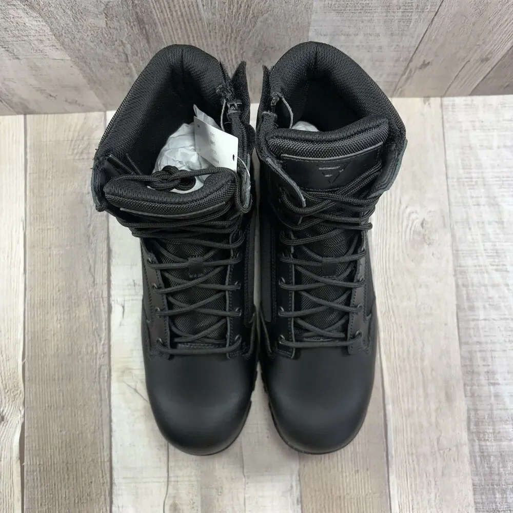 Bates Tac Sport Men's 9.5 Tactical Duty Leather Boots 8 Inch Zip Soft Toe Black